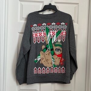 Holiday Time Dark Grey Sloth Ski Sweatshirt - Large (42-44)